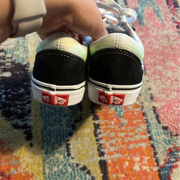 Vans Black and Neon Green Sneakers Womens 5.5 - Picture 5 of 7